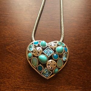 Brighton chunky blue heart necklace